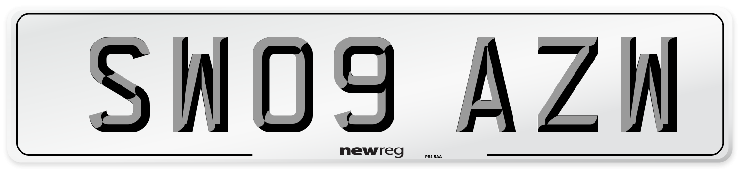 SW09 AZW Number Plate from New Reg